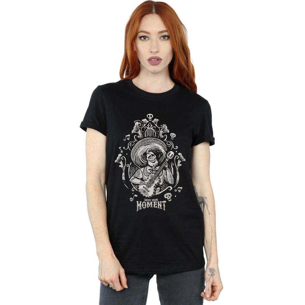 Disney Womens/Ladies Coco Ernesto Seize Your Moment Cotton Boyfriend T-Shirt