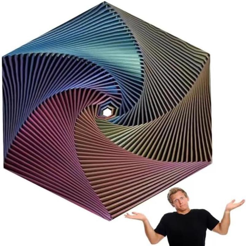 Umweltfreundliches PLA Sechseckiges Fidget Spiralspielzeug Farbverlauf Stressabbau Perfekt für Zuhause Büro Schreibtisch Spiel für Kinder Erwachsene