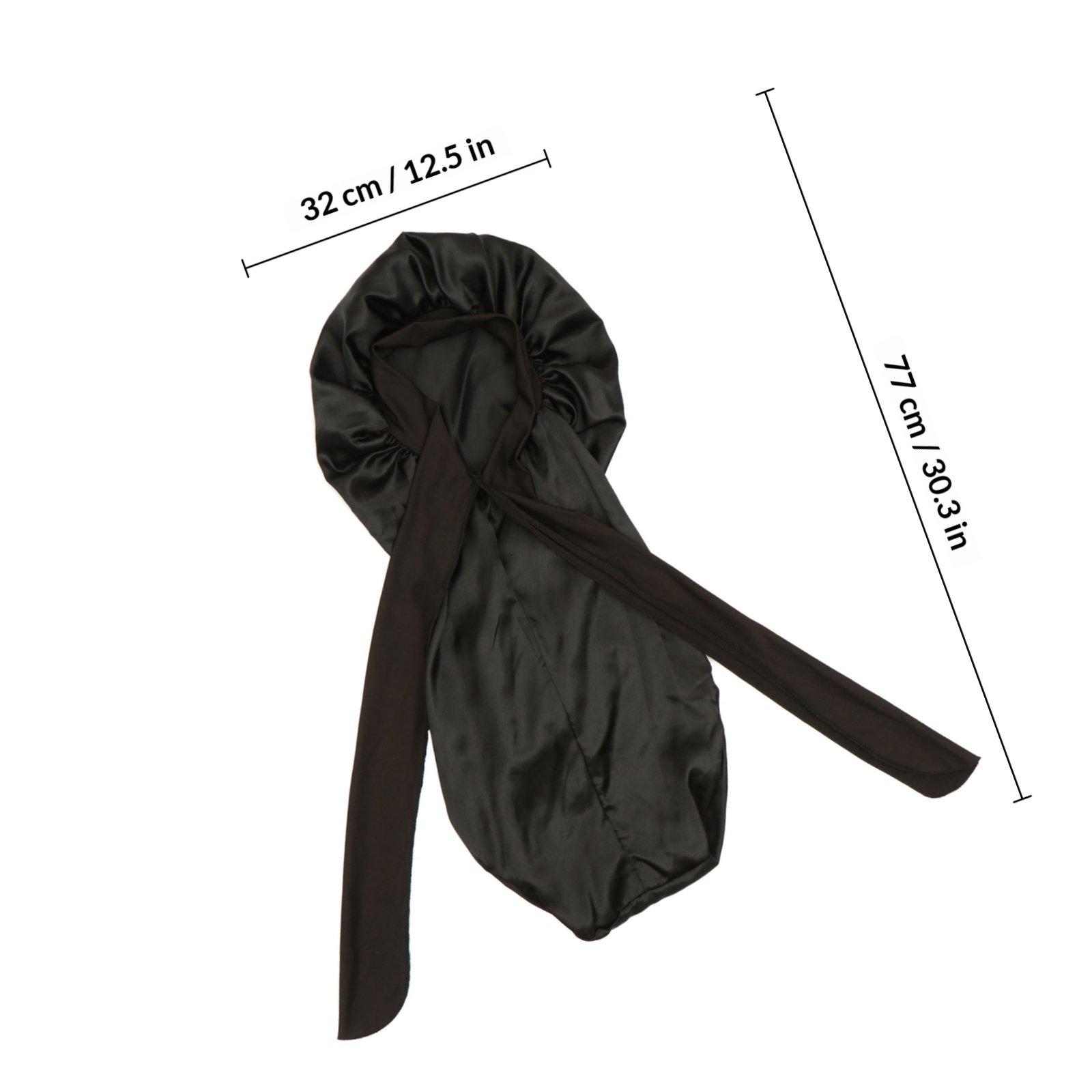 Satin Hair Bonnet Butterfly Bowknot Elastic Band Wide Brim Hair Protection Hat Long Satin Bonnet Sleeping Accessory
