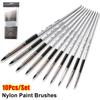 10Pcs/Set Wooden Handle Paint Brushes Nylon Drawing Kit  for Acrylic Oil Painting
