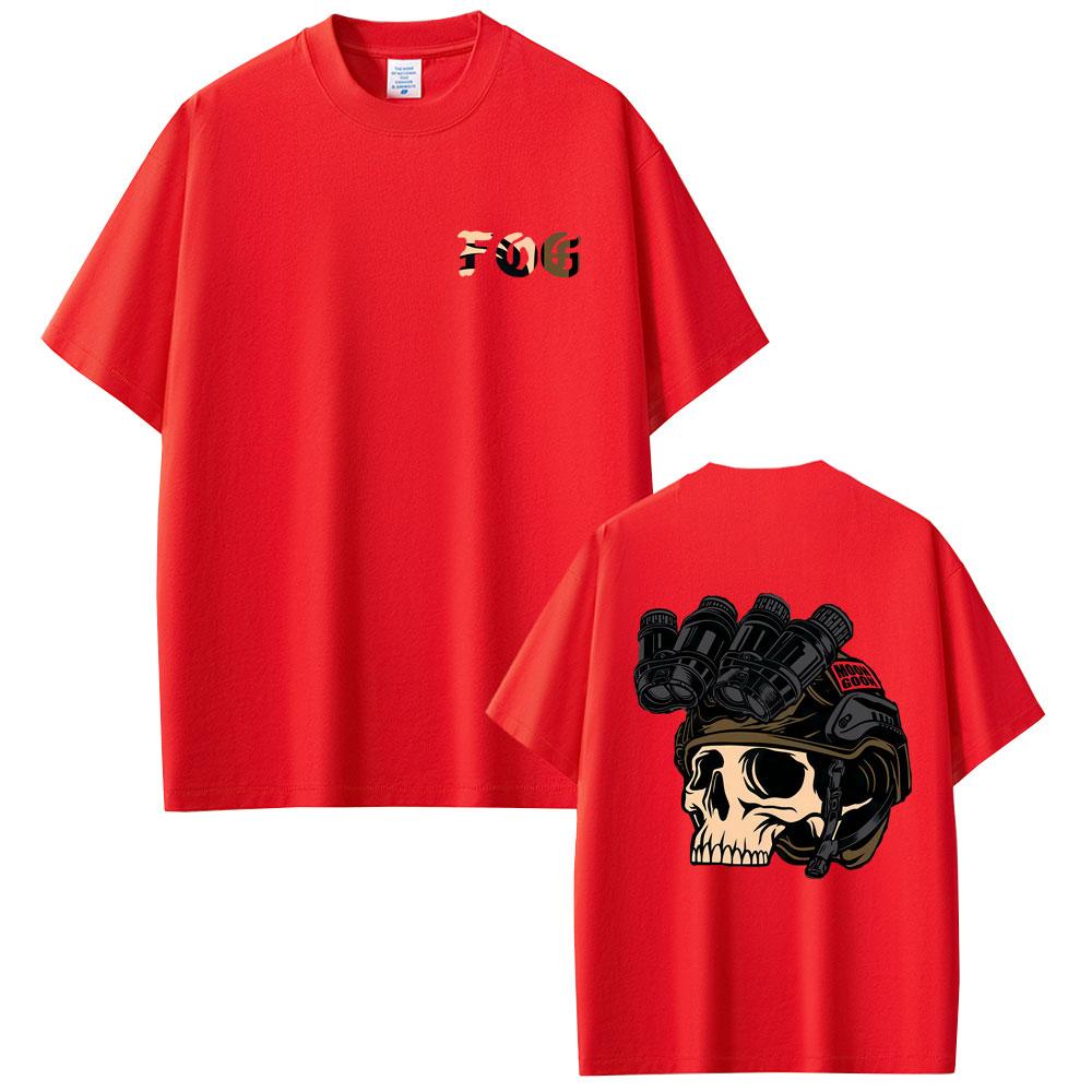 Forward Observations Group Skull Double Sided Print Tshirt Unisex Fashion Oversized Crewneck T Shirts Unisex Women Vintage Tshirt L