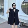 Simple Tailored Waistcoat Vest for Women Elegant Sleeveless Top Casual Lazy Style Fashion Versatile