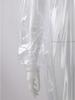 Unisex Full Body Hooded Raincoat Drawstring Hood Front Button Zipper One Piece Waterproof Jumpsuit Workwear