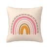 Boho Rainbow Throw Pillow Cover Bohemian Baby Nursery Cotton Polyester Pillow Case Neutral Rainbow Sofa Couch Decor X Inch