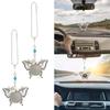 Stylish Silver Butterfly Shaped Car Interior Accessory Sublimation Blank Rearview GlassesPendant Auto Auto Hangings