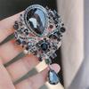 1PC Women's Fashion Charm Full Zircon Crystal Drop Brooch Suitable for Outdoor Dating, Banquet, Party, Festival Gift-8280