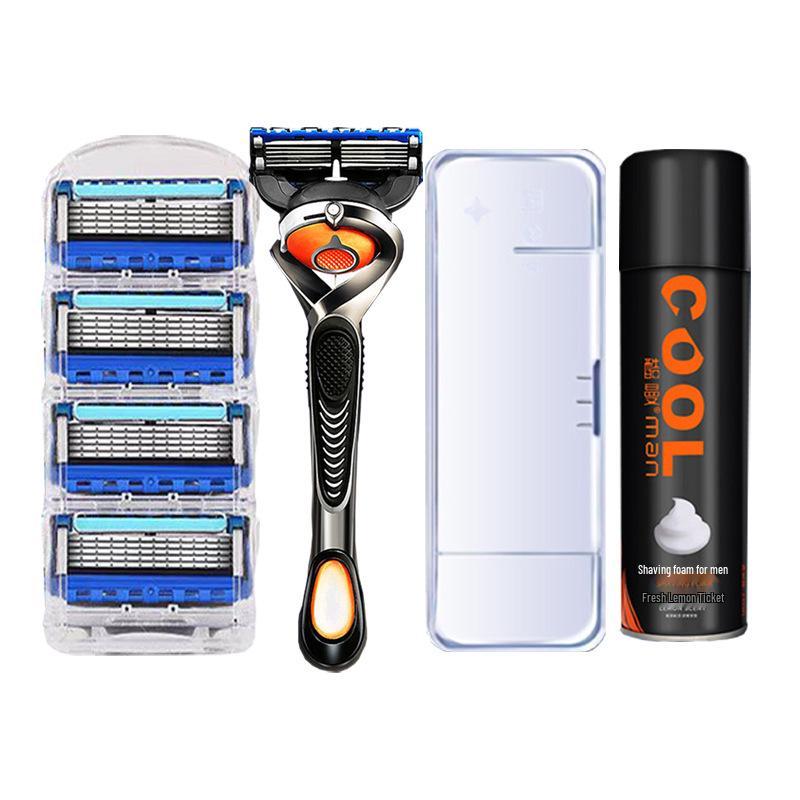 Durable Blue 5-Layer Rotating Razor: Waterproof, Scratch-Resistant, Sharp, Portable