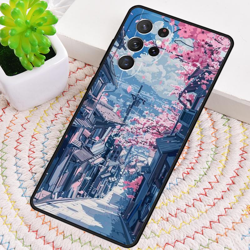 Cherry Blossom Bumper Phone Case for Samsung Galaxy note 10 pro S26 Ultra S23 S24 FE S25 S21 S22 PLUS shockproof Cove