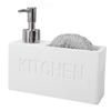Kitchen Soap Dispenser with Sponge Holder Press Type Dish Soap Dispenser Pump Bottle with Steel