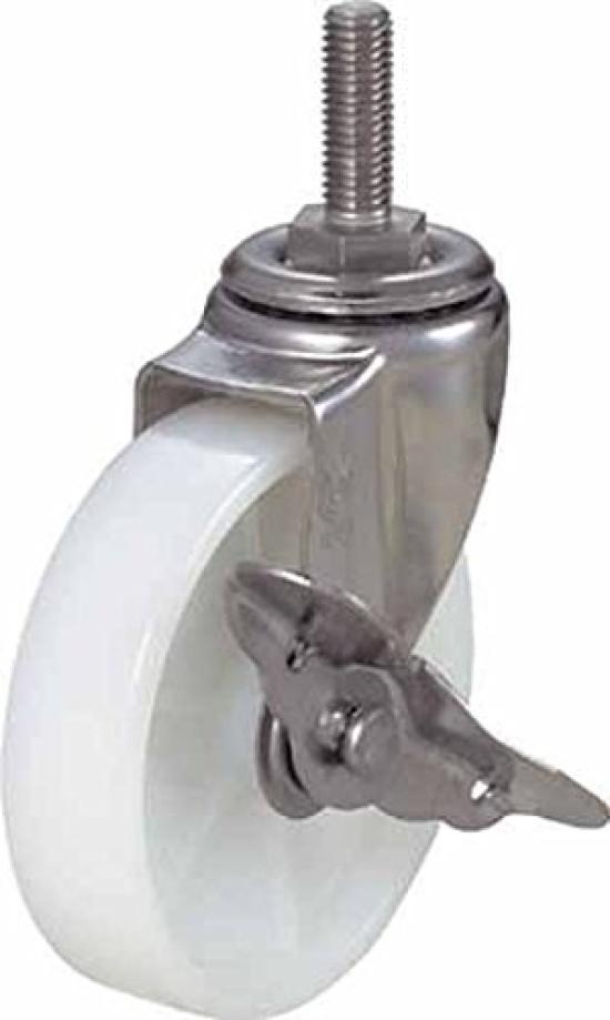 

TRUSCO Поворотное колесо из нержавеющей стали TYSST-100NS, Колесико с резьбовым креплением, Фитинги, Стопор, 100 белый