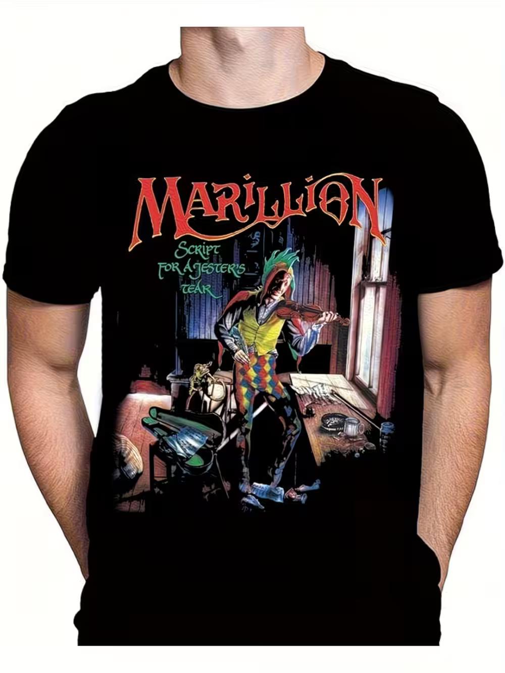 Men s Marillion Band T-Shirt - Vintage Rock Music Tee with Marillion Band Logo & Album Art M