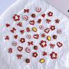 New Hot-Selling Alloy Red Series New Year Heart Flower Nail Art Accessories Handmade DIY Wearable Nail Hair Clip