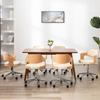 Day and Night - Day and Night Swivel Dining Chairs 6 Pcs Curved Wood Cream Leather