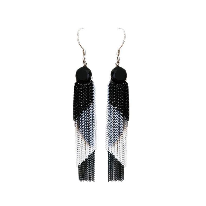 Ethnic Style Pure Handmade Temperament Earrings Bohemian Retro Multi-Layer Gradual Change Fringed Earrings Women