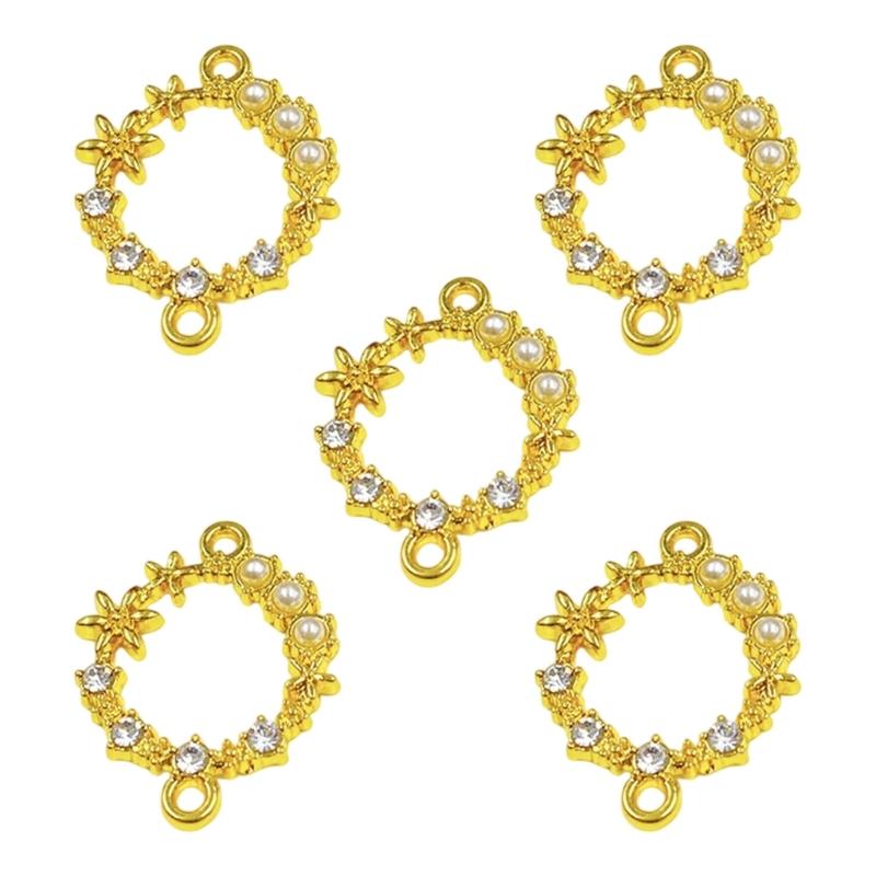 Pack of 5 Handmade Star Necklace Pendant Alloy Texture Geometric Jewelry Finding for Everyday Wear Crafted Accessory