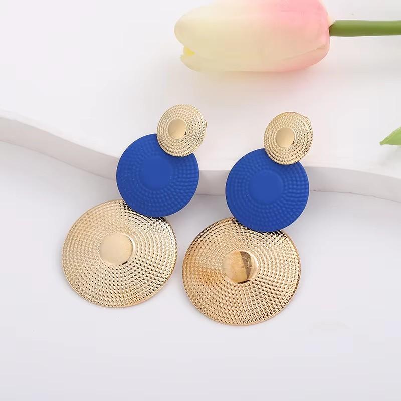 New Blue Color Geometric Earrings for Women Bohemian Flower Butterfly Pendants Female Dangle Earrings 2024 aretes de mujer