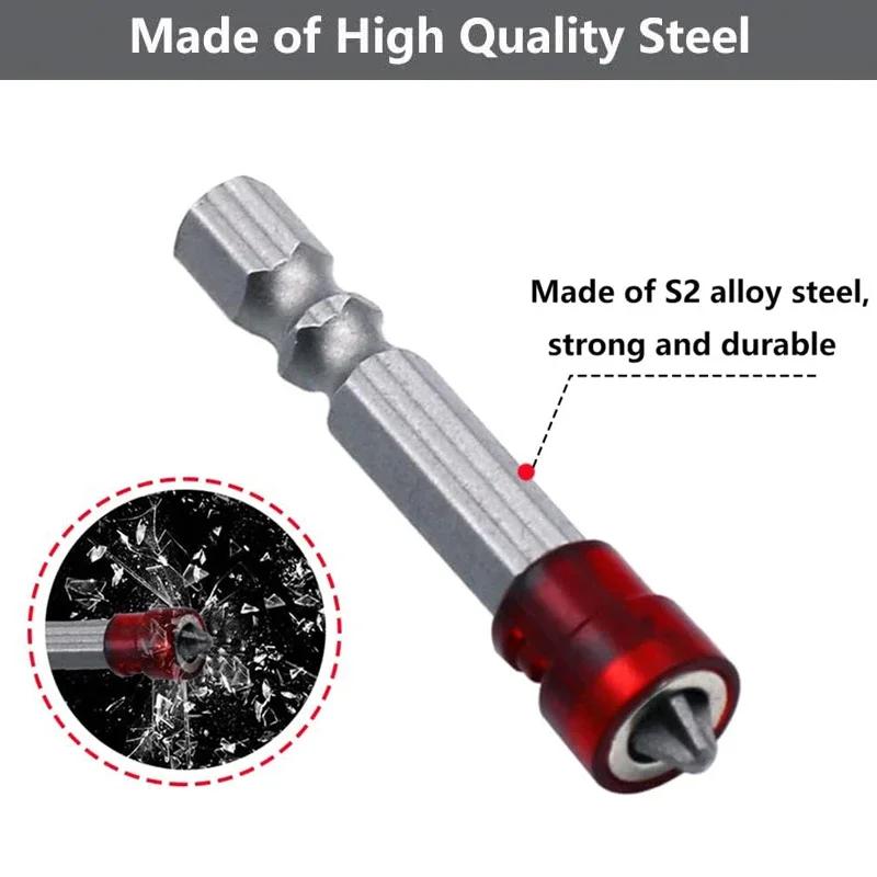 1/2/3Pcs Magnetic Screwdriver Bit PH2 Cross-head 1/4 Inch Hex Shank Screwdriver Holder Ring for Working Electric Screwdriver Kit