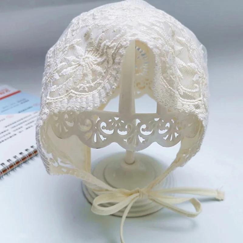 Lace Flower Baby Sun Hat - Embroidered Mesh Breathable Beanie for Newborn Girls, Summer Photography Prop & Outdoor Cap
