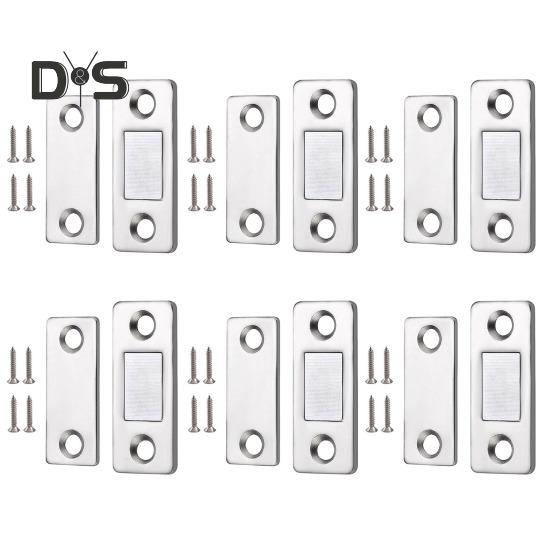 

6/10/15 шт. невидимый магнит для двери шкафа с винтом ультратонкий нержавеющая сталь без сверления клей магнитный замок для раздвижной двери шкафа 6pcs