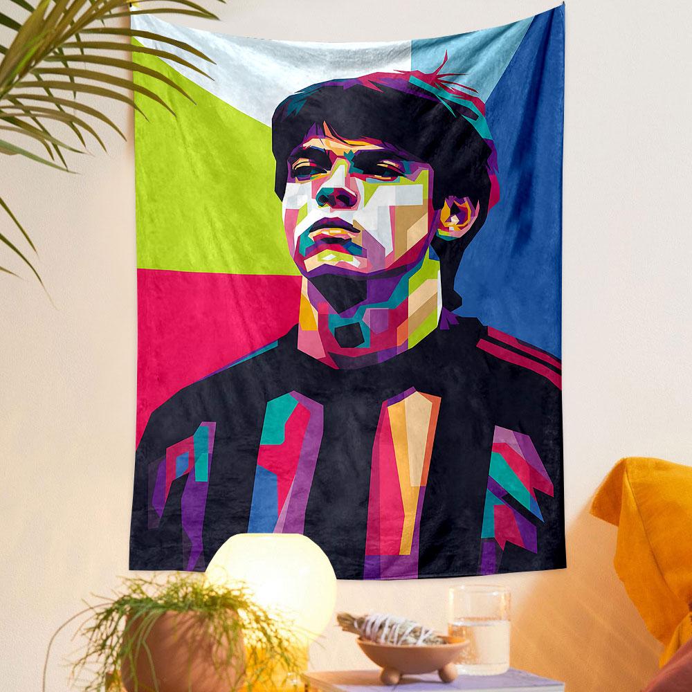 "Colorful Pop Art Male Portrait Design" Patterned tapestry home decor, suitable for bedroom and living room, gift