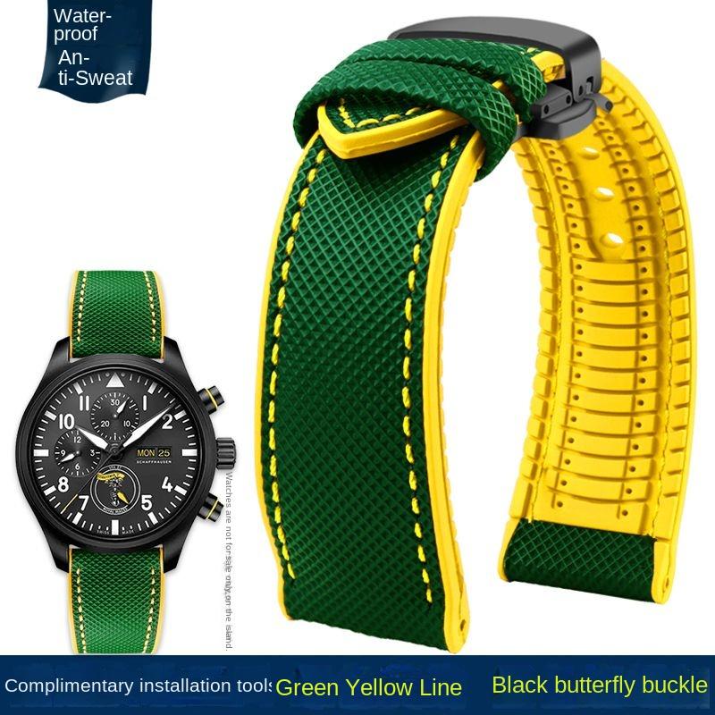 20mm 22mm 23mm 24mm Nylon Rubber Bottom Waterproof Watch Band for Longines IWC Pilot Mark 18 Seiko Omega Series Watchband Strap