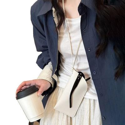 New PU Leather Eye Glasses Case Hanging Neck Pendant Glasses Storage Bag Portable With Lanyard Glasses Protective Sleeve Women