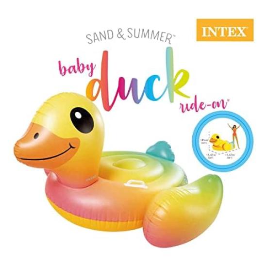 INTEX Yellow Duck Ride-On Float, 147 x 147 x 81 cm, 57556 [Official Japanese Product]