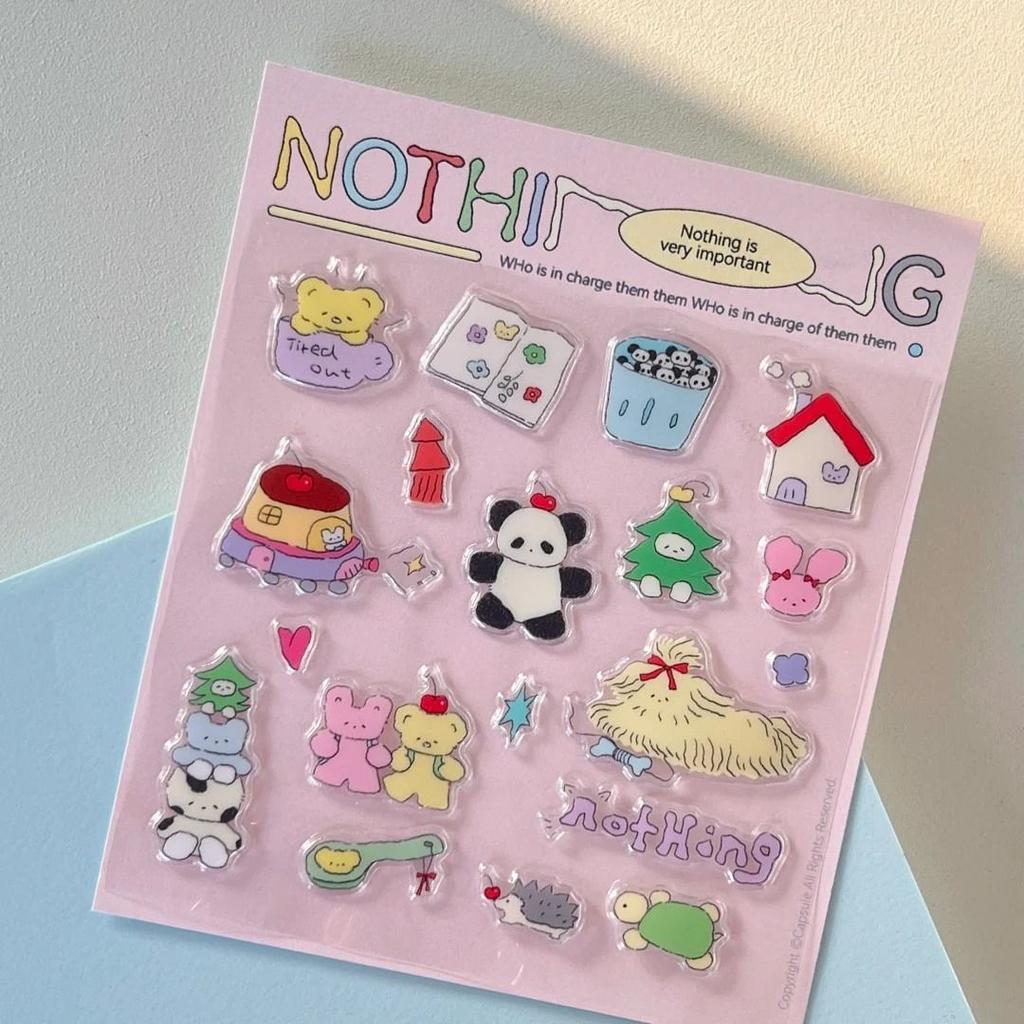 Cute Cake Wishing Pool 3D Relief Resin Sticker Girl Phone Case Laptop Transparent Jelly Decal Stationery Notebook DIY Decoration