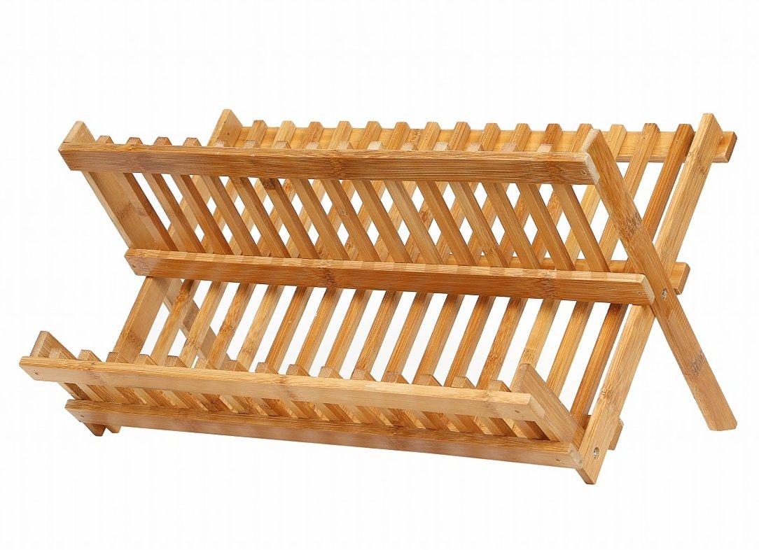 

Бамбуковая сушилка для посуды Подставка для сушки посуды Эффективное использование кухонного пространства r_planning бежевый