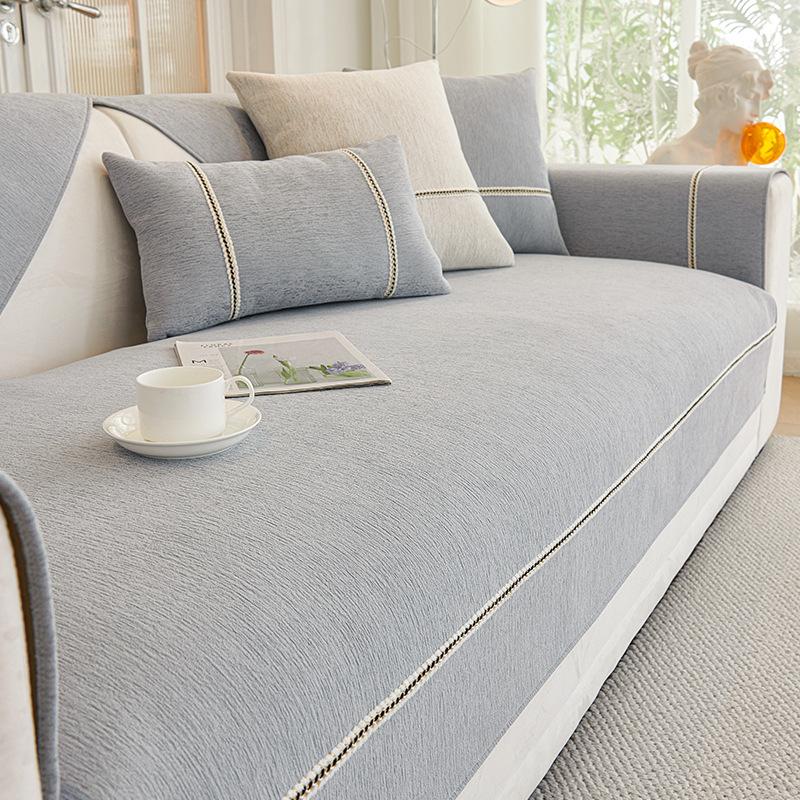 

Подушка для дивана, простой стиль, универсальный чехол для дивана Four Seasons, дышащий, нескользящий, съемный, моющийся, не царапающий чехол для дивана, ткань 70-70 серый
