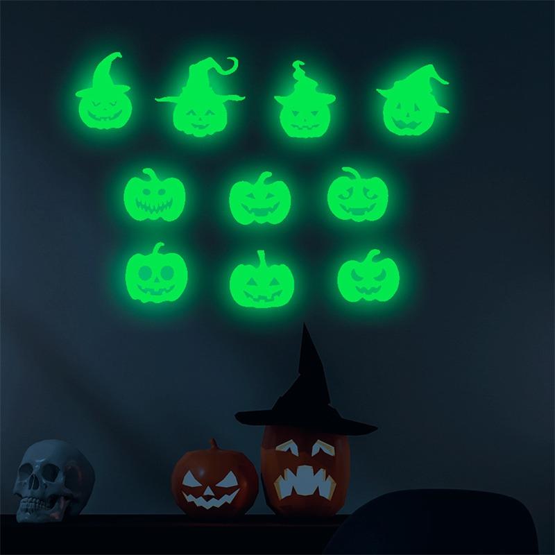 Halloween New Luminous Wall Sticker for Kids Room Bedroom Home Decoration Glow In The Dark Moon Decal Fluorescent Stickers