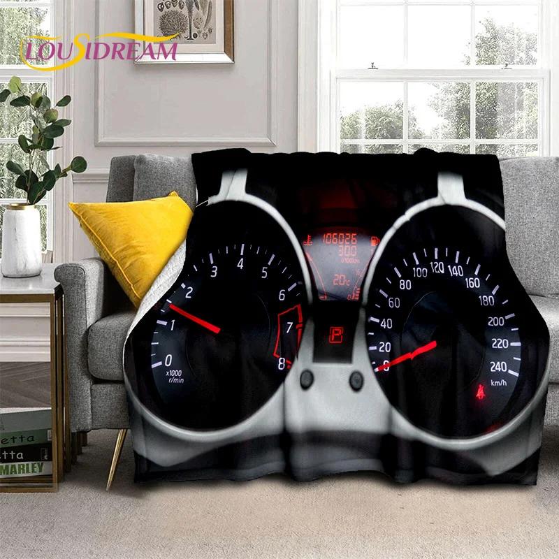 3D Car Dashboard Machine Control Screen Racing Soft Flannel Blanket for Beds Bedroom Sofa,Throw Blanket for Outdoor Leisure Nap