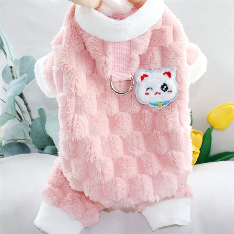 Velvet Puppy Clothes Autumn Bichon Teddy Schnauzer Small Dog Pet Autumn And Winter Traction Four-legged Winter Style