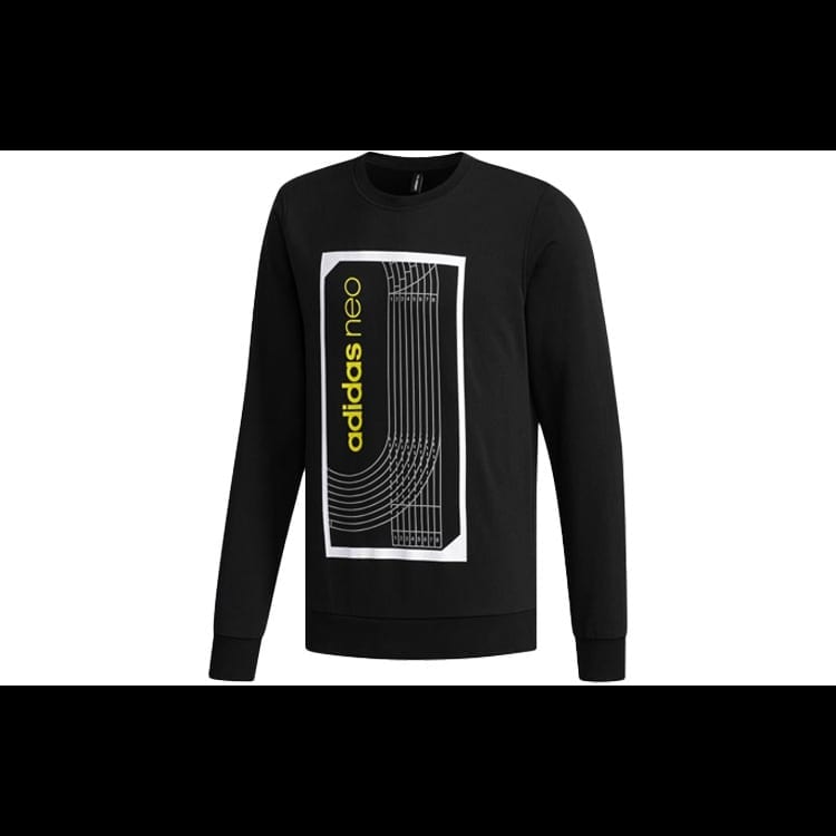 adidas Neo Sweatshirts Men's Black Crew Neck Moderate Regular DM2186