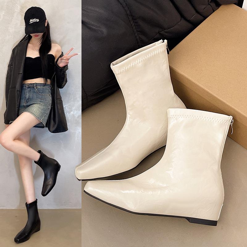 Fashion 2025 New Women High-quality Hot-selling and Versatile Ankle Boots Fashion Pointed Toe Ladies Elegant Short Boots