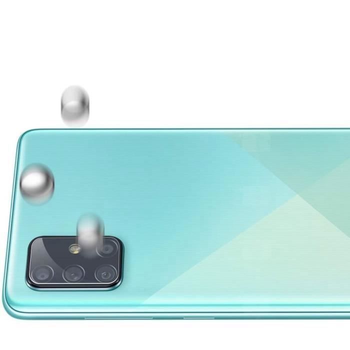 Protection Caméra - Phonillico - Samsung Galaxy A71 - Lot de 3 - Verre Trempé - Résistant aux rayures