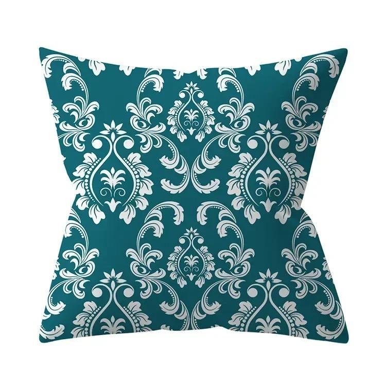 

Home Decor Turquoise Geometric Cushion Cover Sofa Decor Throw Pillow Cover 16x16Inch