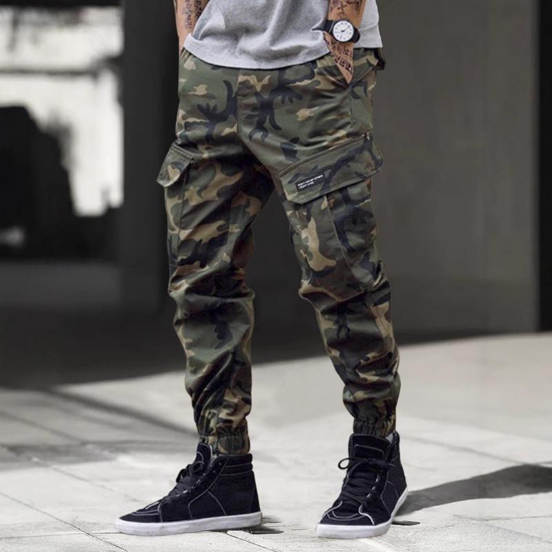 High Street Camouflage Overalls Herren Multi-Pocket Tights Schmalfuß Freizeithose