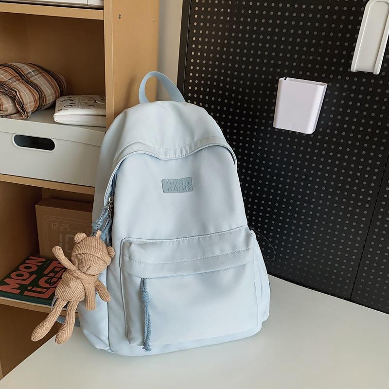 School bag female Korean version ins Harajuku simple college student literary backpack large capacity white Mori backpack