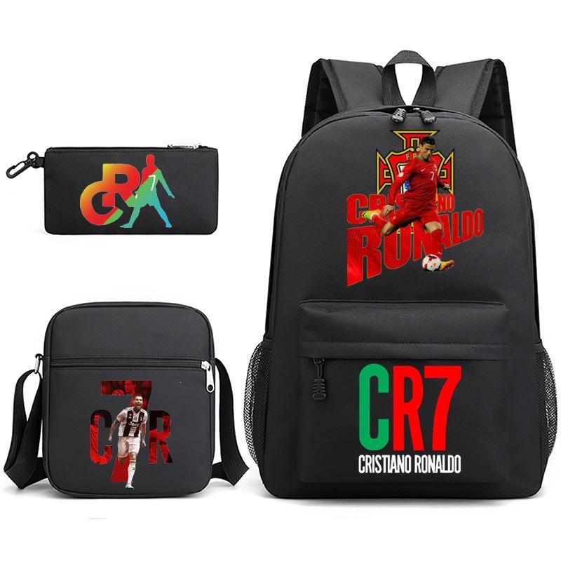 Mochila escolar de gran capacidad con correa para el hombro; set de tres piezas para estuche de lápices de estudiante