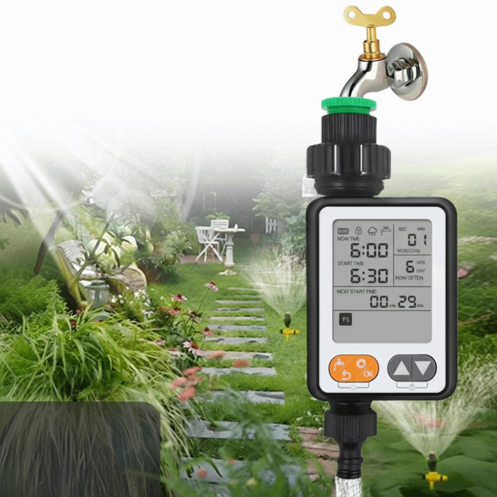 Large Screen Digital Watering Timer IPX5 Waterproof Garden Watering Timer  Garden Sprinkler Systems
