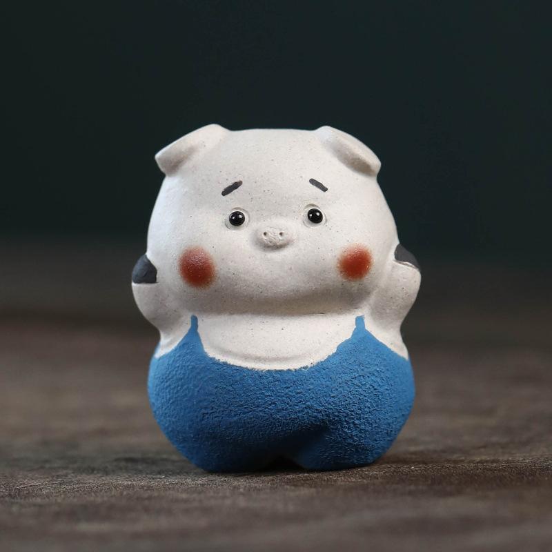 

Yixing Zisha Cute Sheep Pig Tea Pet Handmade Tea Sculpture Tea Figurine Play Toys Tea Statue Ornaments Supplies Decoration Craft