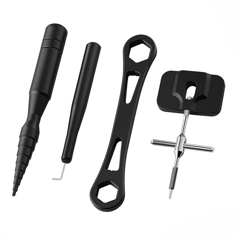 

VISPREA Reel Maintenance DIY Reel Bearing and Fishing Reel Spool Bearing Pin Remover Maintenance Disassembly Tool Set YU401 Kit, (4-Piece Set, Black) чёрный