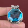Fasetterad Swiss Blue Topas Ädelstenshänge Handgjorda Smycken Vintage Hänge 925 Sterling Silver Hänge Gåvor Till Frun Unik Design Hänge