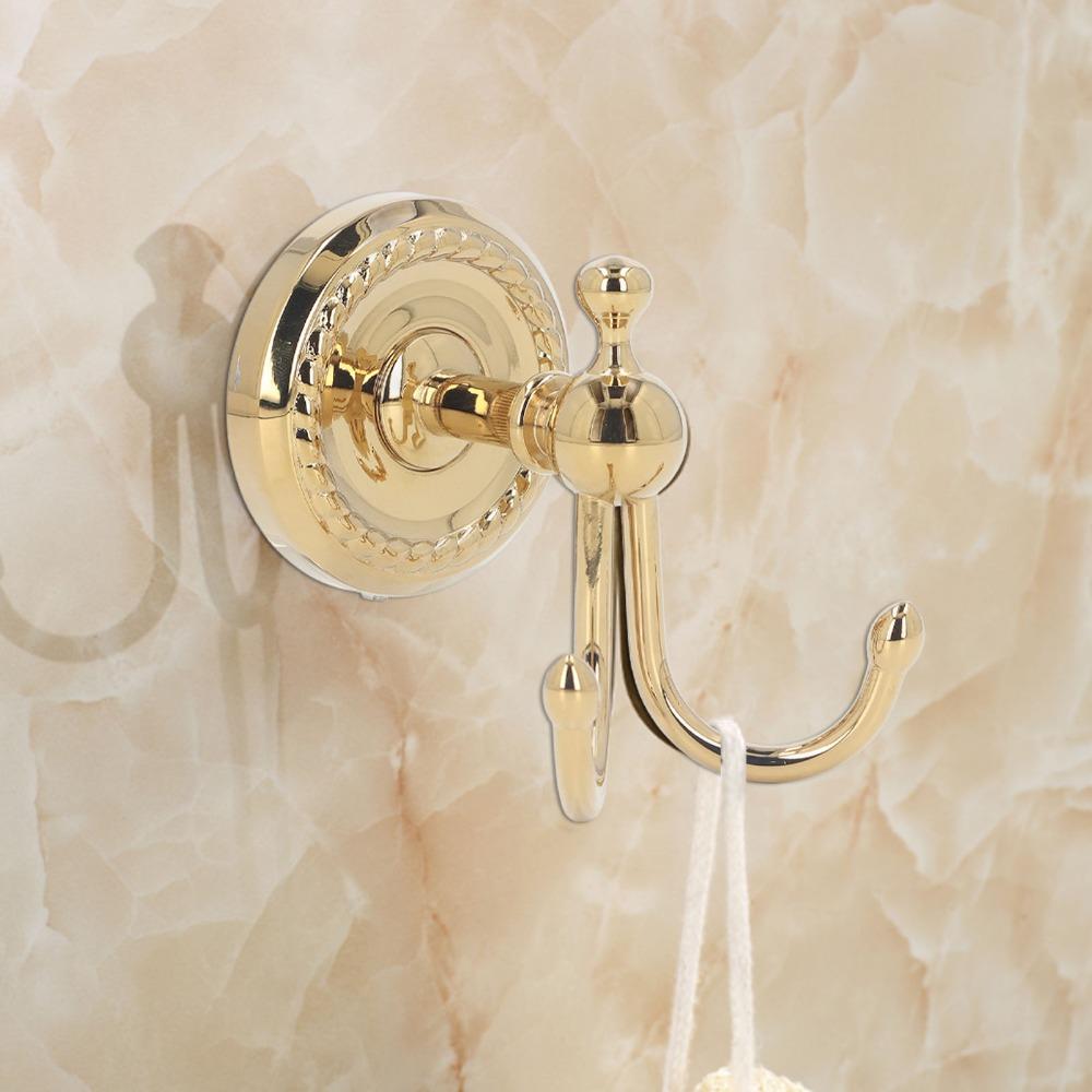 Durable Robe Hook Golden Towel Hook Retro Style Coat Hook Bathroom Bedroom Entryway