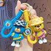 Creative Cartoon Sports Wind Bear Car Keychain Pendant Cute Car Keychain Pendant Small Gift