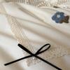 Spring/Summer Pure Cotton Long-Staple Four-Piece Bedding Set with Towel Embroidery - Soft, Skin-Friendly, Solid Colors