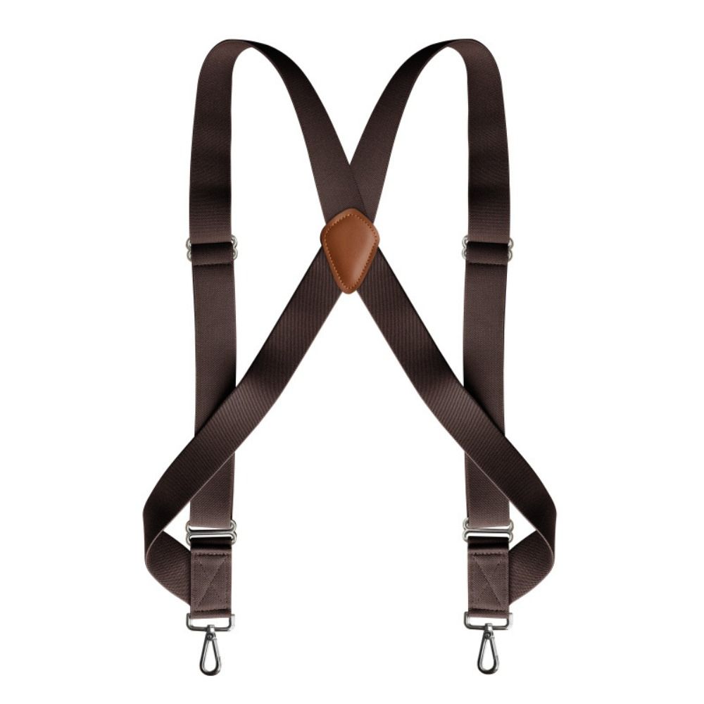 Retro Leather Suspenders Metal Clip Suspender Clip Simple Suspenders for Men Gift