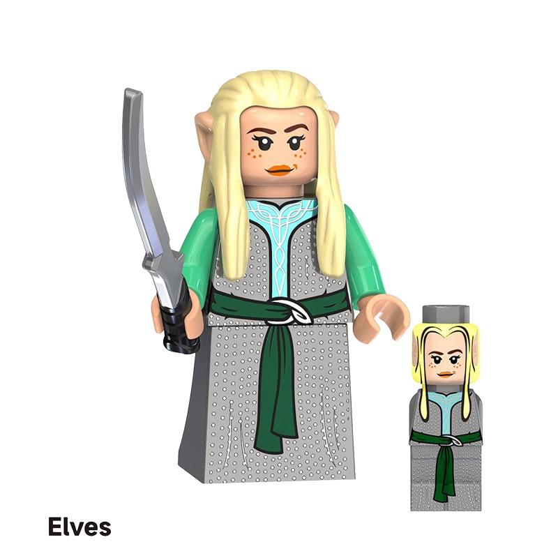 Children's Toy Lord Of The Rings Elf King Building Blocks Abs Plastic Small Particle 4.5 Cm Height