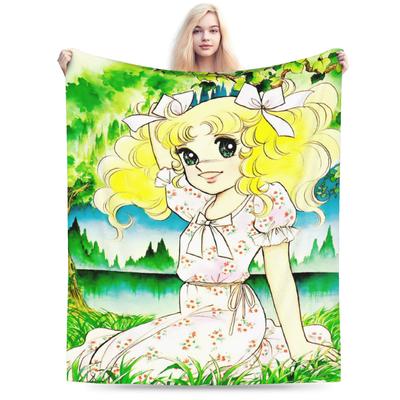 Candy Candy Manga Deka Coral Fleece Plyšové Letné Priedušné Super Mäkké Deky na Posteľ Cestovná Prikrývka